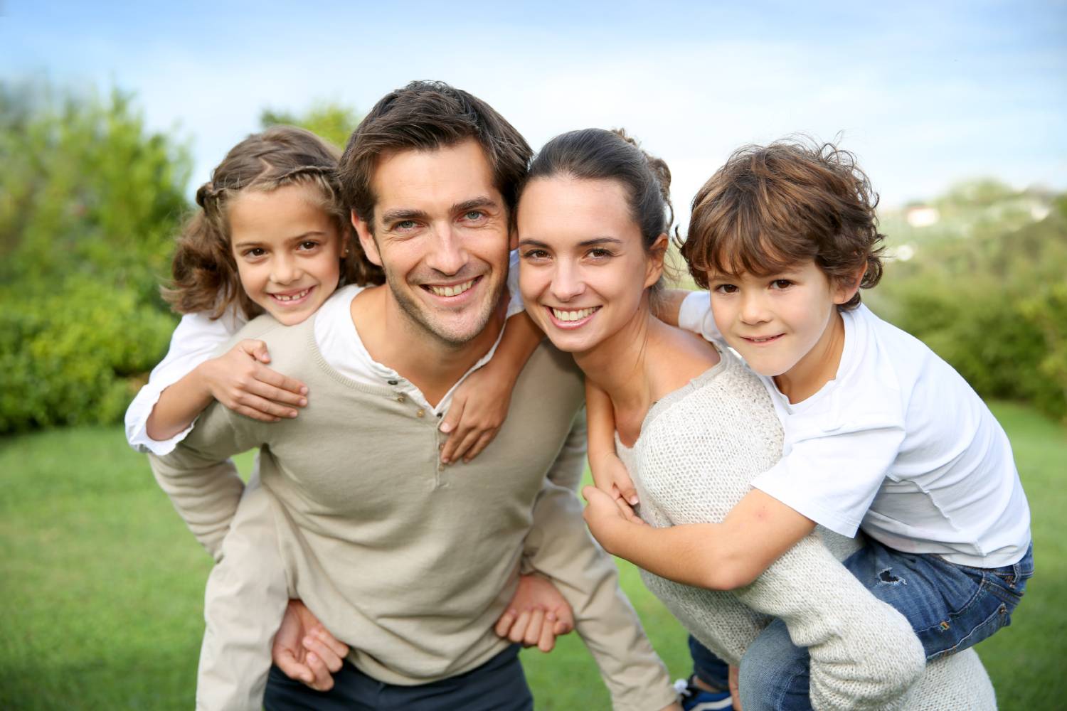 Smiling family.